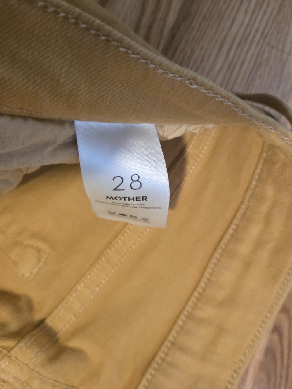 MOTHER Wide Leg Flare Jeans in Mustard Yellow - Picture 4 of 6